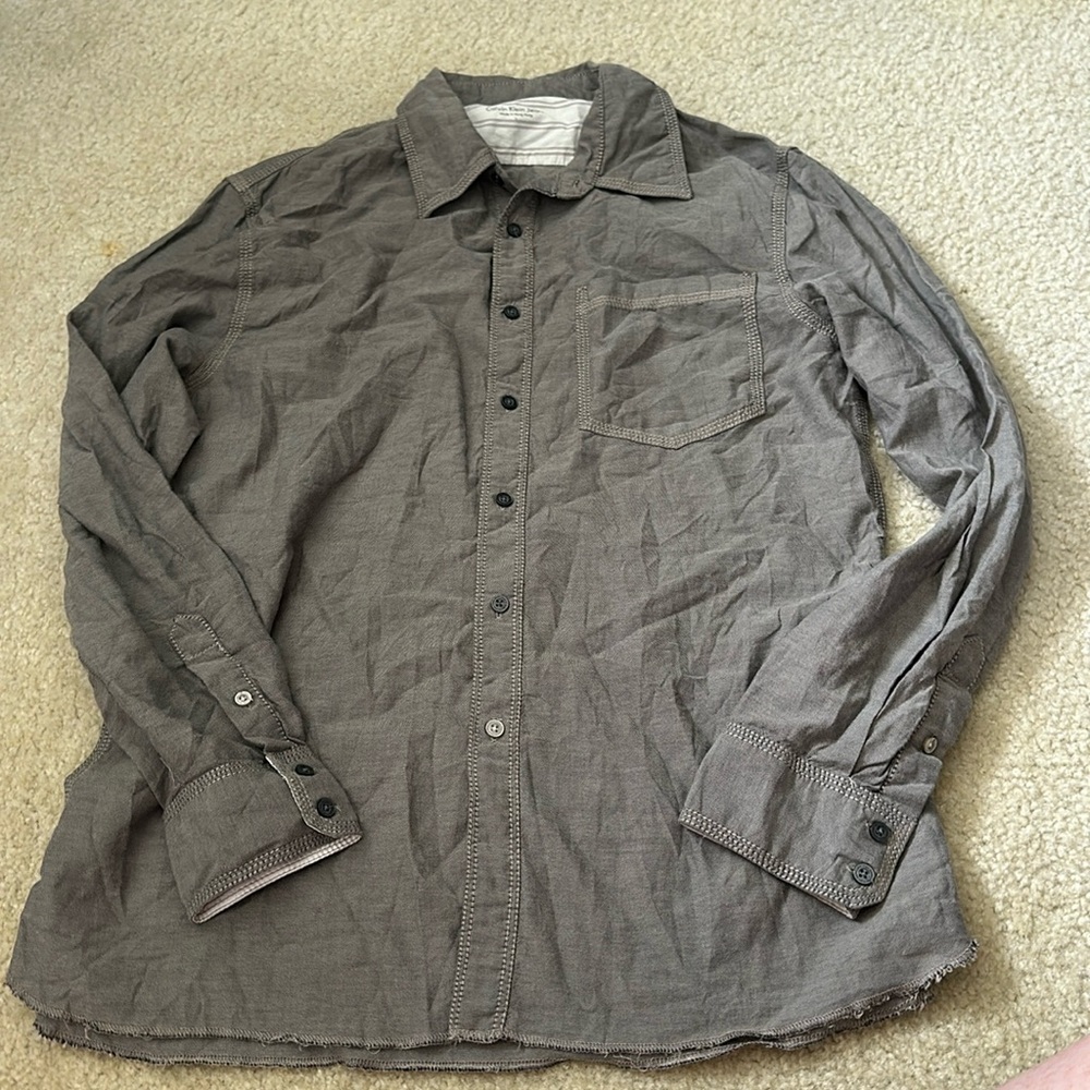Calvin Klein Jeans men’s button down long sleeve shirt Large